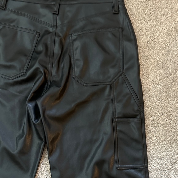 NWT Rag & Bone Sid Faux Leather Carpenter Black Pants 23 - Picture 9 of 10
